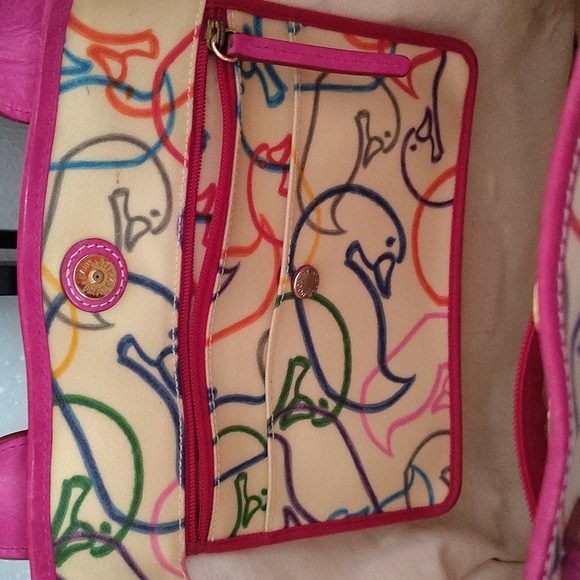 RARE Dooney & Bourke Colorful Duck Design Tote Bag - Picture 12 of 16